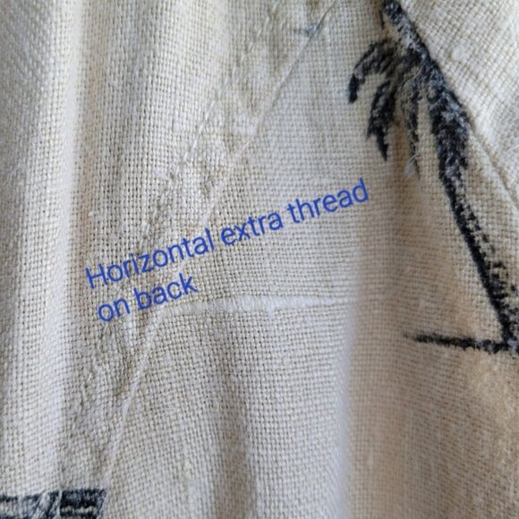 Retro Grunge Linen Dress Hot Air Balloon Print Vintage 1990s Size L Potato Cloth - Picture 9 of 11